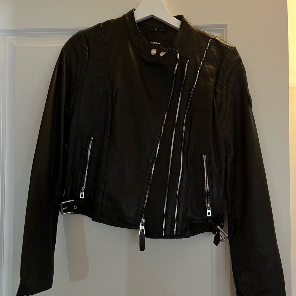 Genuine Black Leather Jacket Medium